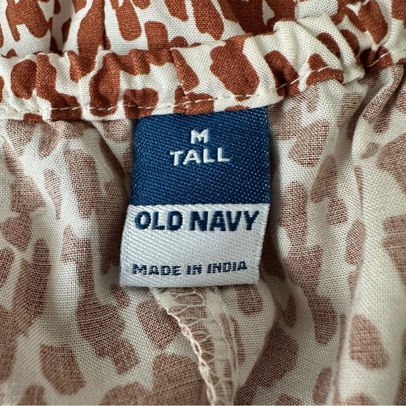 OLD NAVY Tie Back Maxi Slip Dress Brown White Relaxed Minimalist Size Med Tall - Picture 13 of 16